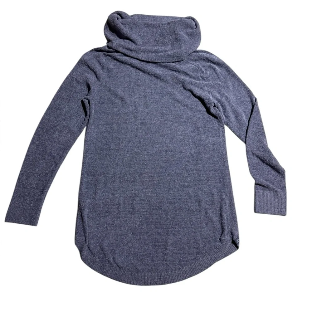 Barefoot Dreams Cozy Chic Ultra Lite Cowl Neck Tunic Blue Size XS Oversixrf - Picture 3 of 5